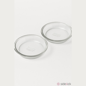 Vintage lot two PYREX pie plates produced by Corning 1940-1950’s Deep dish/ Reg.